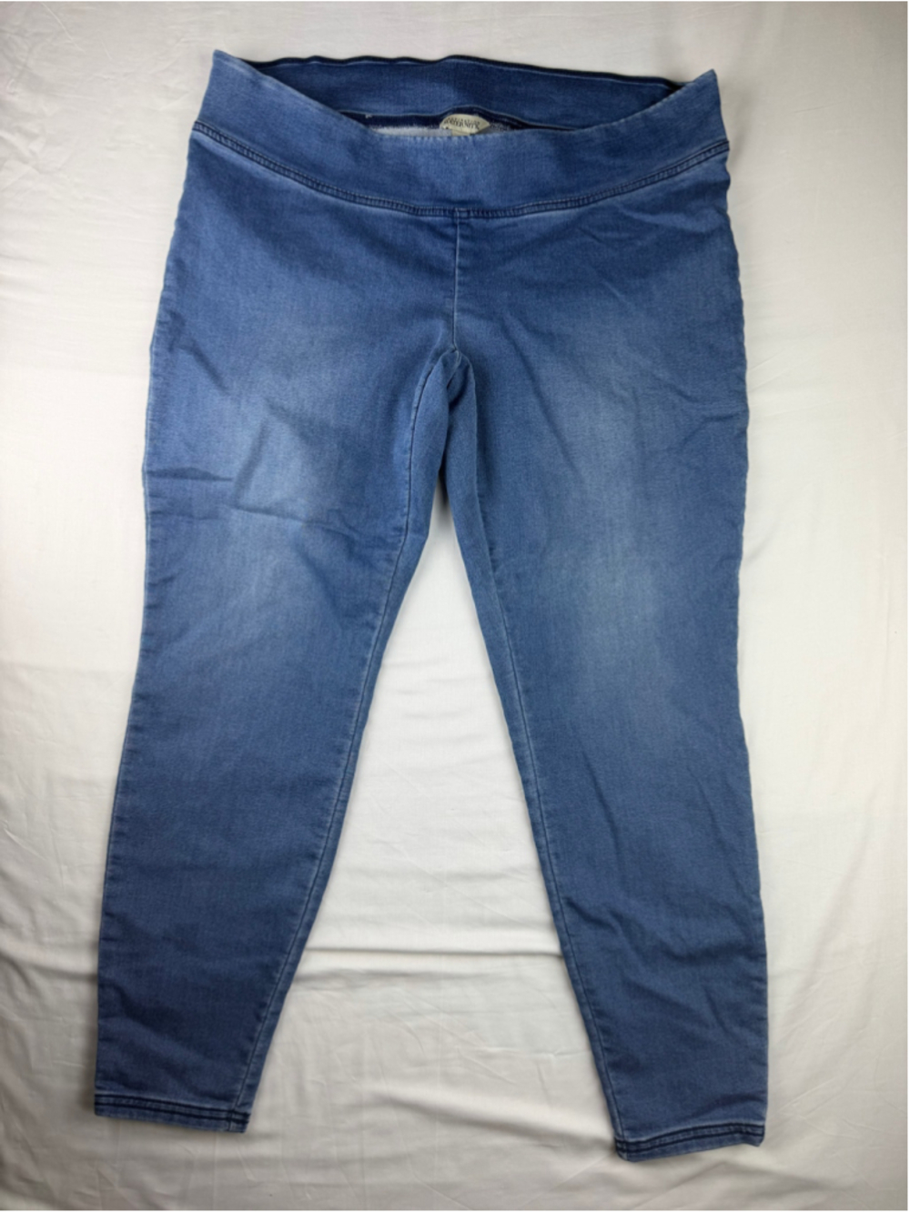 Destination Maternity Large Medium Wash Jeggings Knit Denim Leggings Pull-on